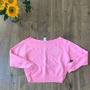 Pink Scoop Neck Hoodie